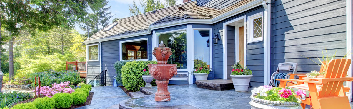 Blue House with Back Deck